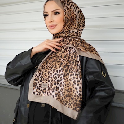 Leopar Desen İthal pamuk Soft Şal
